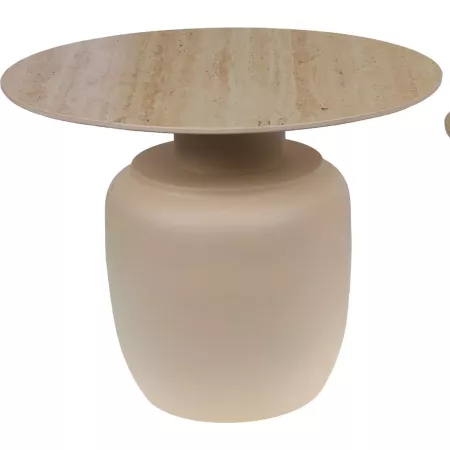 table basse ronde céramique travertin