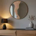 Miroir Incrustation Effet Bois 60cm