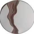 Miroir Incrustation Effet Bois 60cm