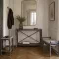 Console Bandar Vitrée Gris