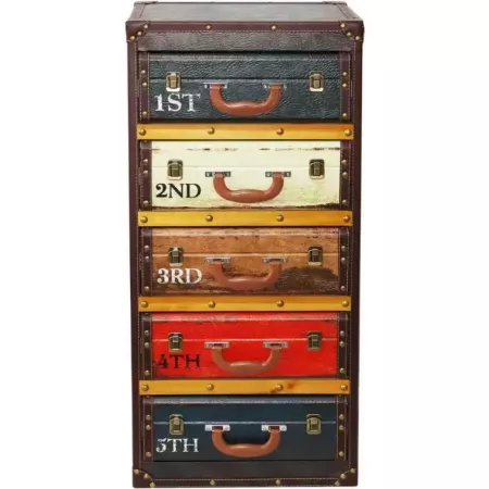 Meuble valise 5 tiroirs