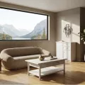Meuble Delos 87x39 : 2 Portes et 2 Tiroirs Blanc