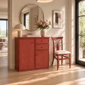Meuble Delos 87x39 : 2 Portes et 2 Tiroirs Groseille