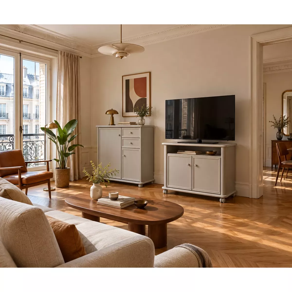Meuble TV sur roulettes Perla