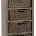 Meuble de rangement Colonial et 4 Casiers Rotin