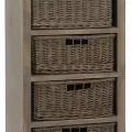 Meuble de rangement Colonial et 4 Casiers Rotin