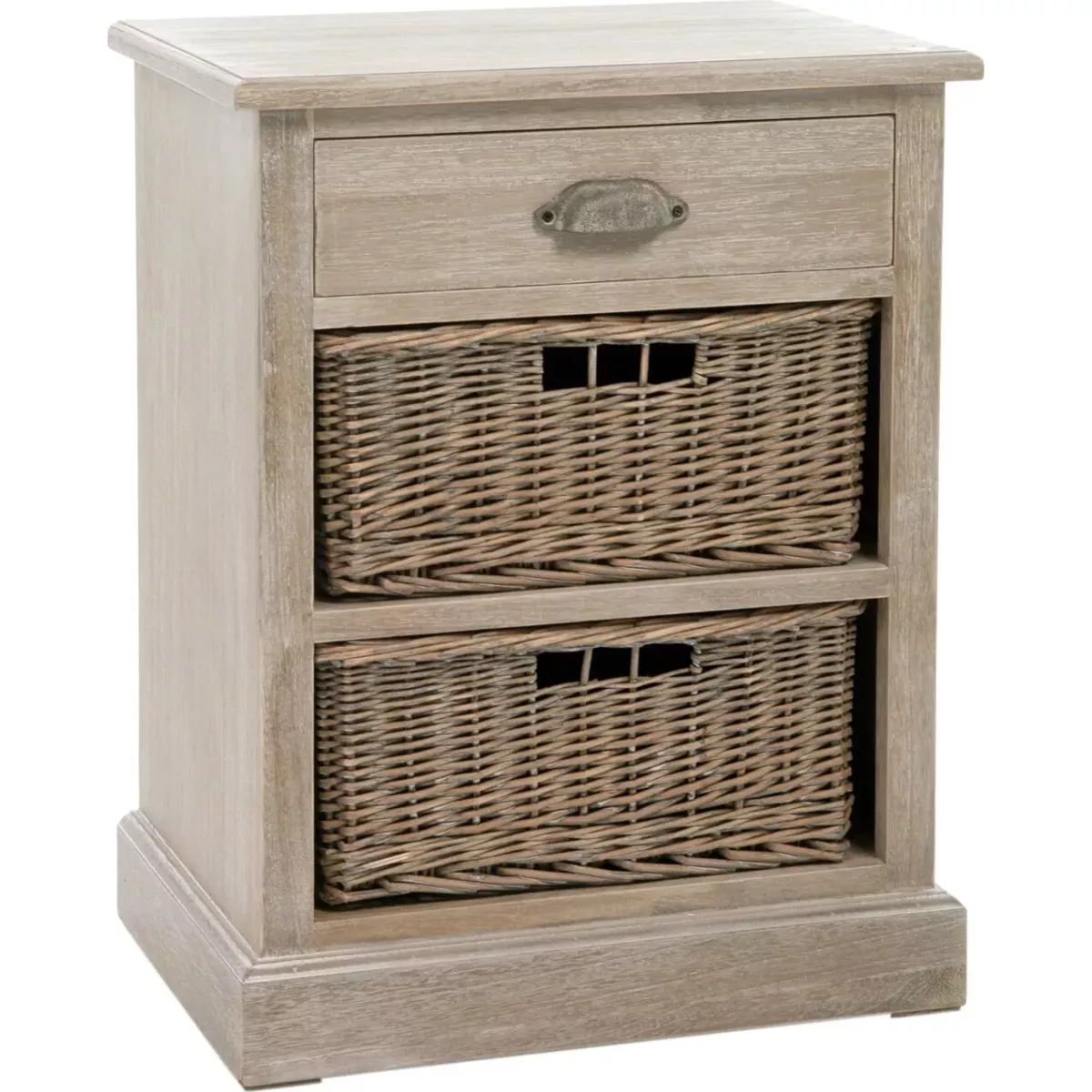 Meuble de rangement Colonial et 2 Casiers Rotin
