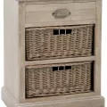 Meuble de rangement Colonial et 2 Casiers Rotin