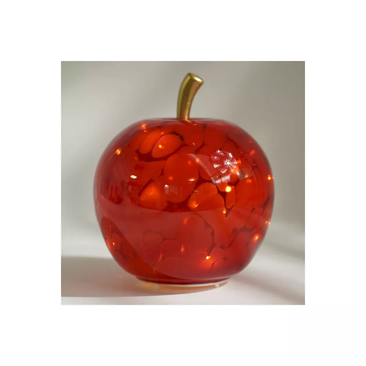 Lampe Led Pomme Blanc et or 22x22