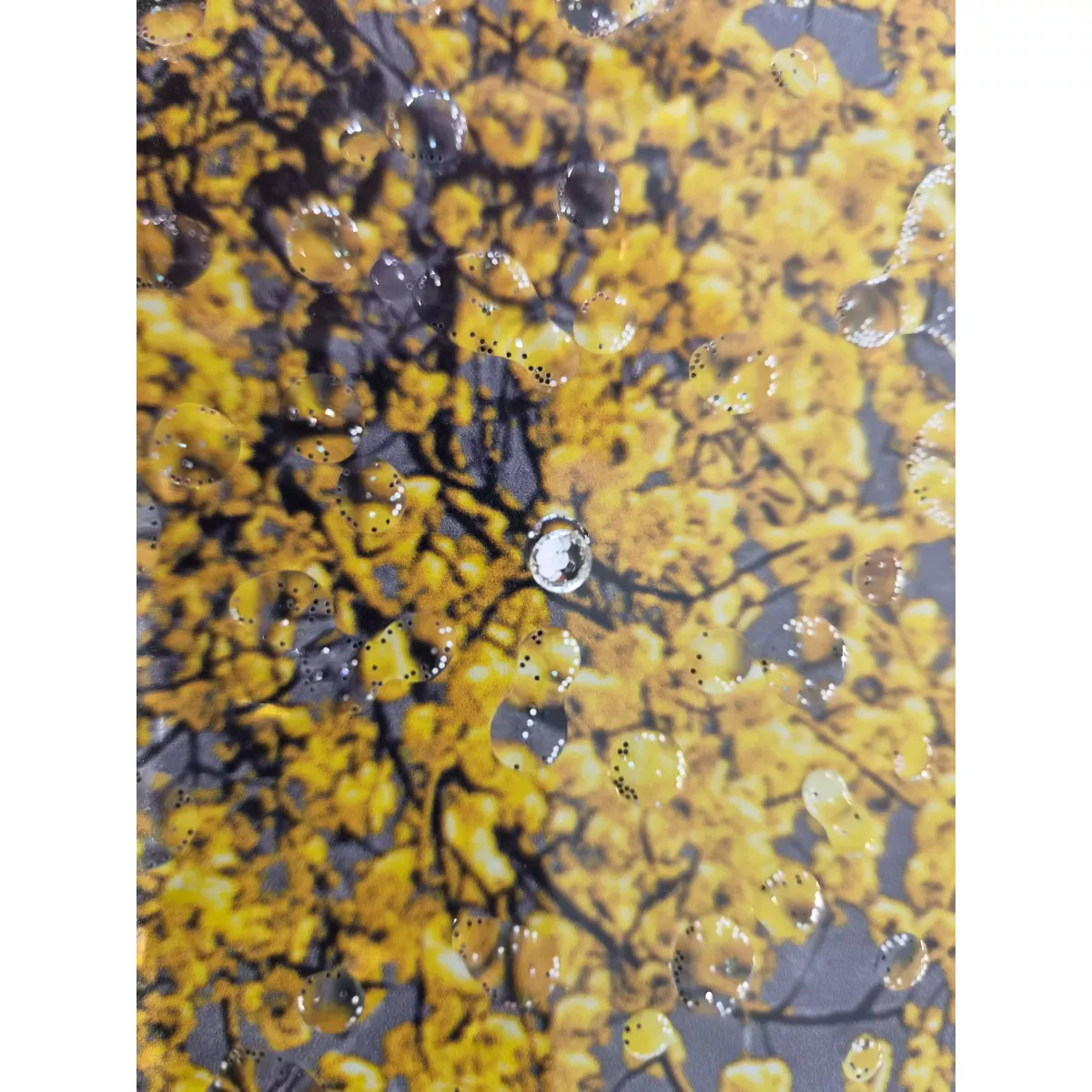 Tableau Arbre Jaune liquide gel 116 x 76