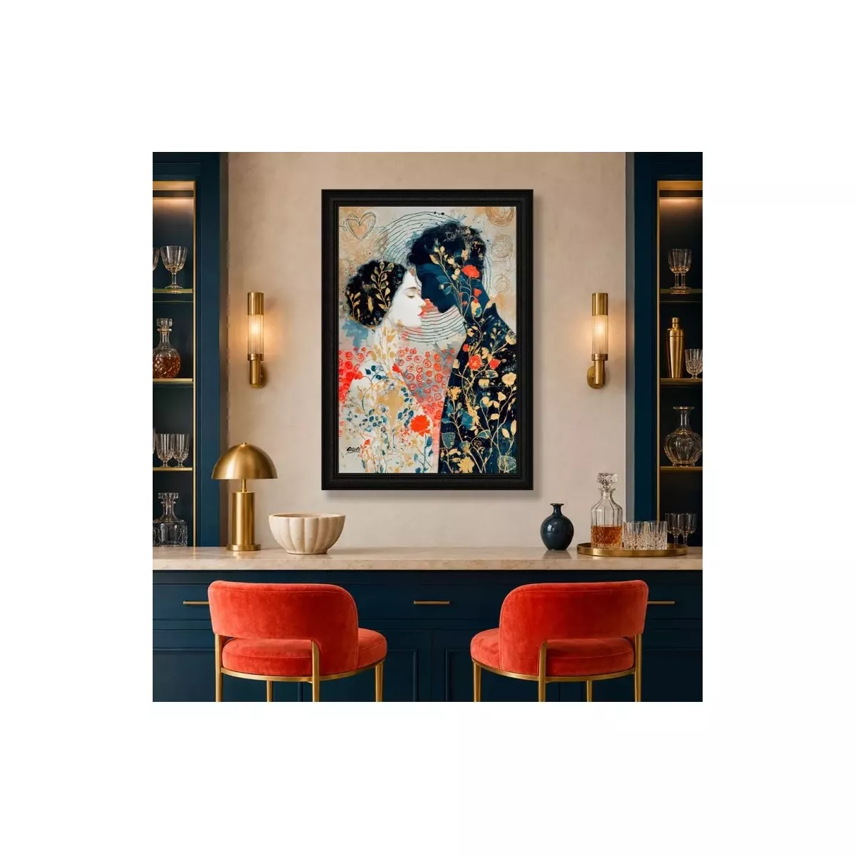 Tableau Les amoureux 52x72