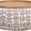 Table basse - Pouf Pierce Beige 97x97
