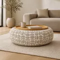Table basse - Pouf Pierce Beige 97x97