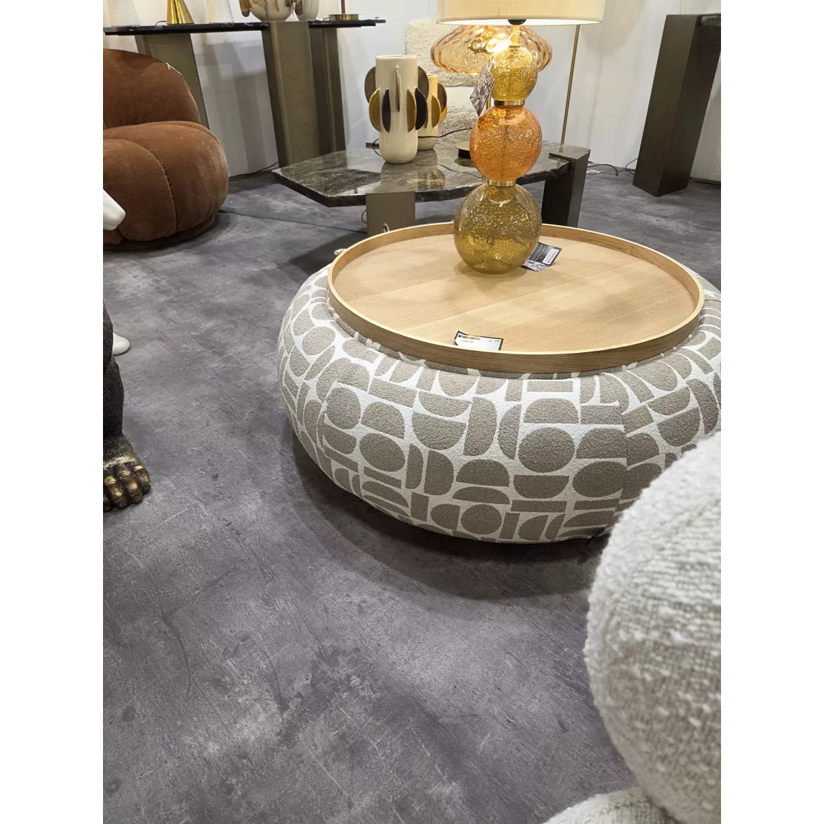 Table basse - Pouf Pierce Beige 97x97