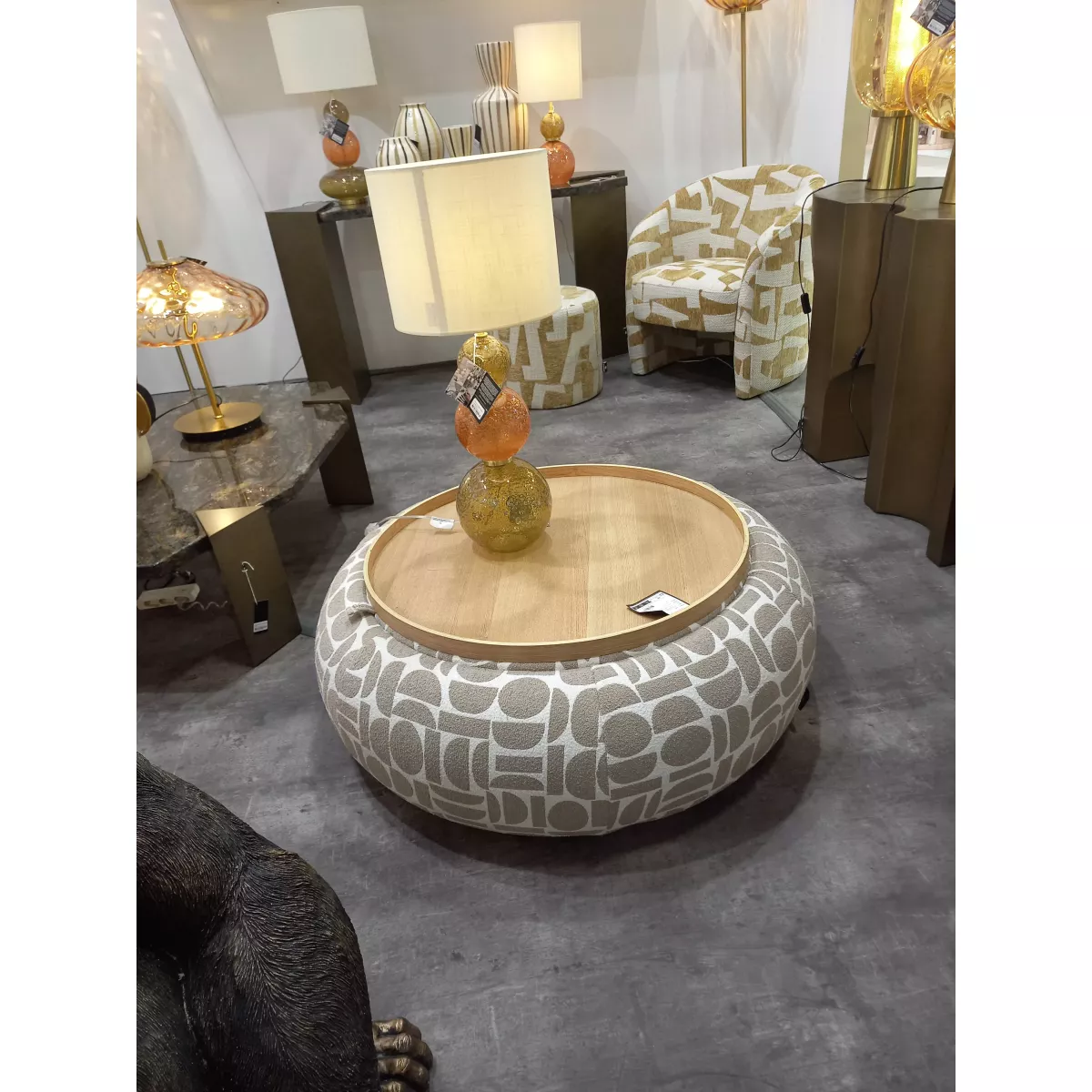 Table basse - Pouf Pierce Beige 97x97