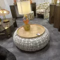 Table basse - Pouf Pierce Beige 97x97