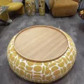 Table basse - Pouf Pierce Moutarde 97x97
