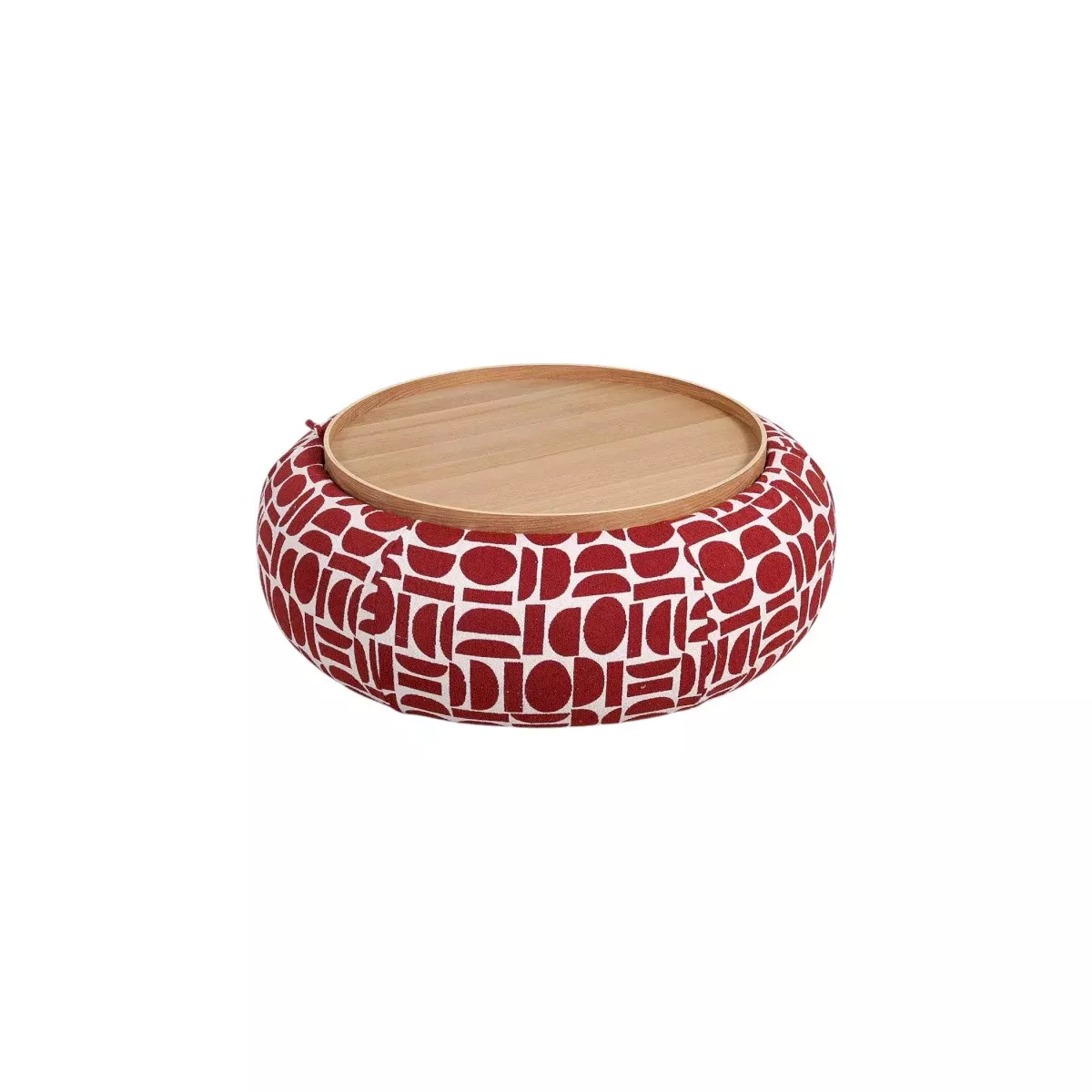 Table basse - Pouf Pierce Bordeaux 97x97