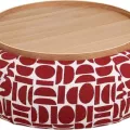 Table basse - Pouf Pierce Bordeaux 97x97