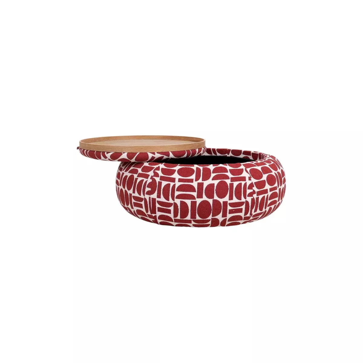 Table basse - Pouf Pierce Bordeaux 97x97