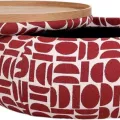 Table basse - Pouf Pierce Bordeaux 97x97