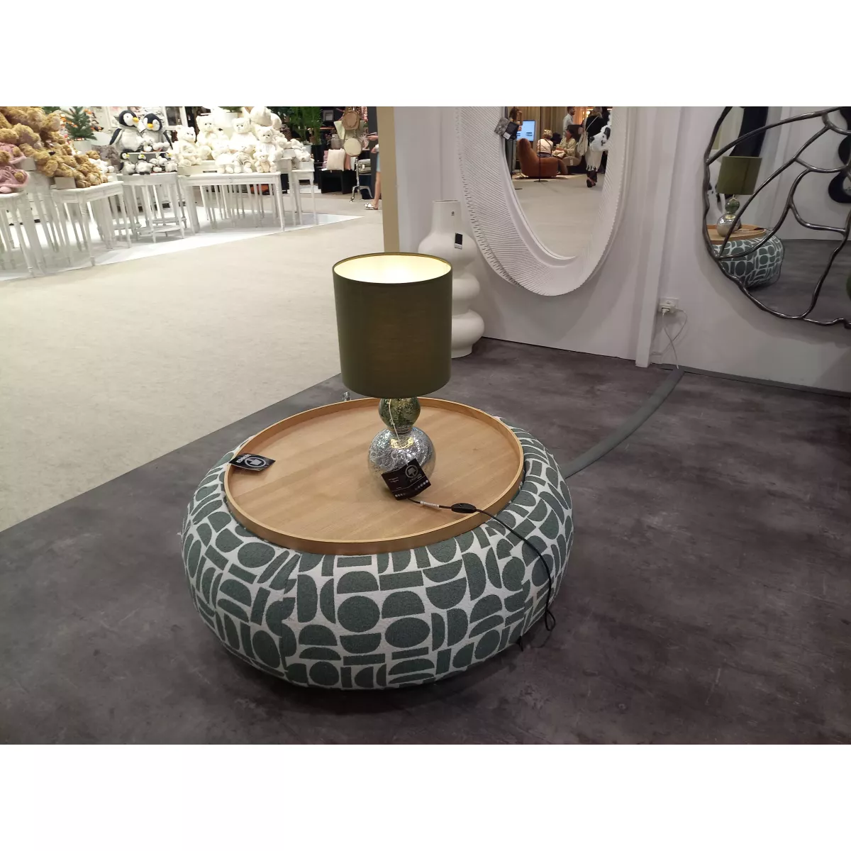Table basse - Pouf Pierce Sauge 97x97