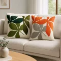 Coussin Abysse Fleurs Oranges 45x45