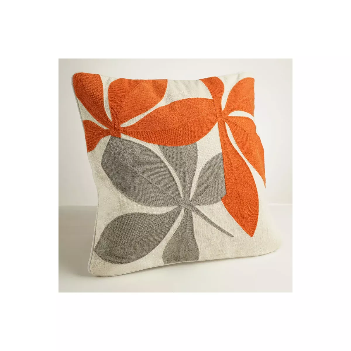 Coussin Abysse Fleurs Oranges 45x45