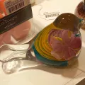 Oiseau Rina sulfure en pate de verre 14x9