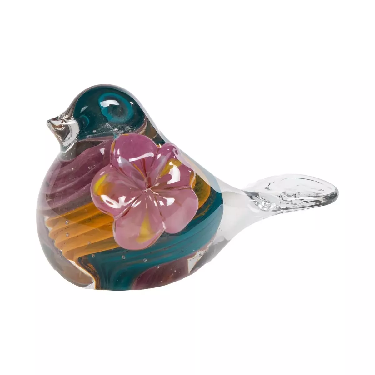 Oiseau Rina sulfure en pate de verre 14x9