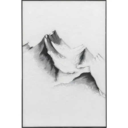 tableau sommets de montagnes enneigé