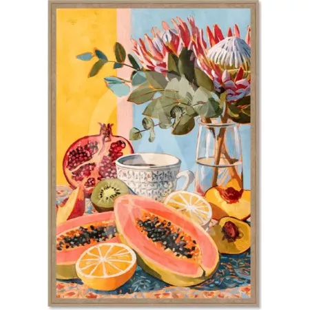 Tableau fruits et fleurs 23x33