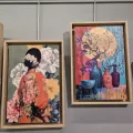Tableau Orya vases et fleurs du Japon 23x33