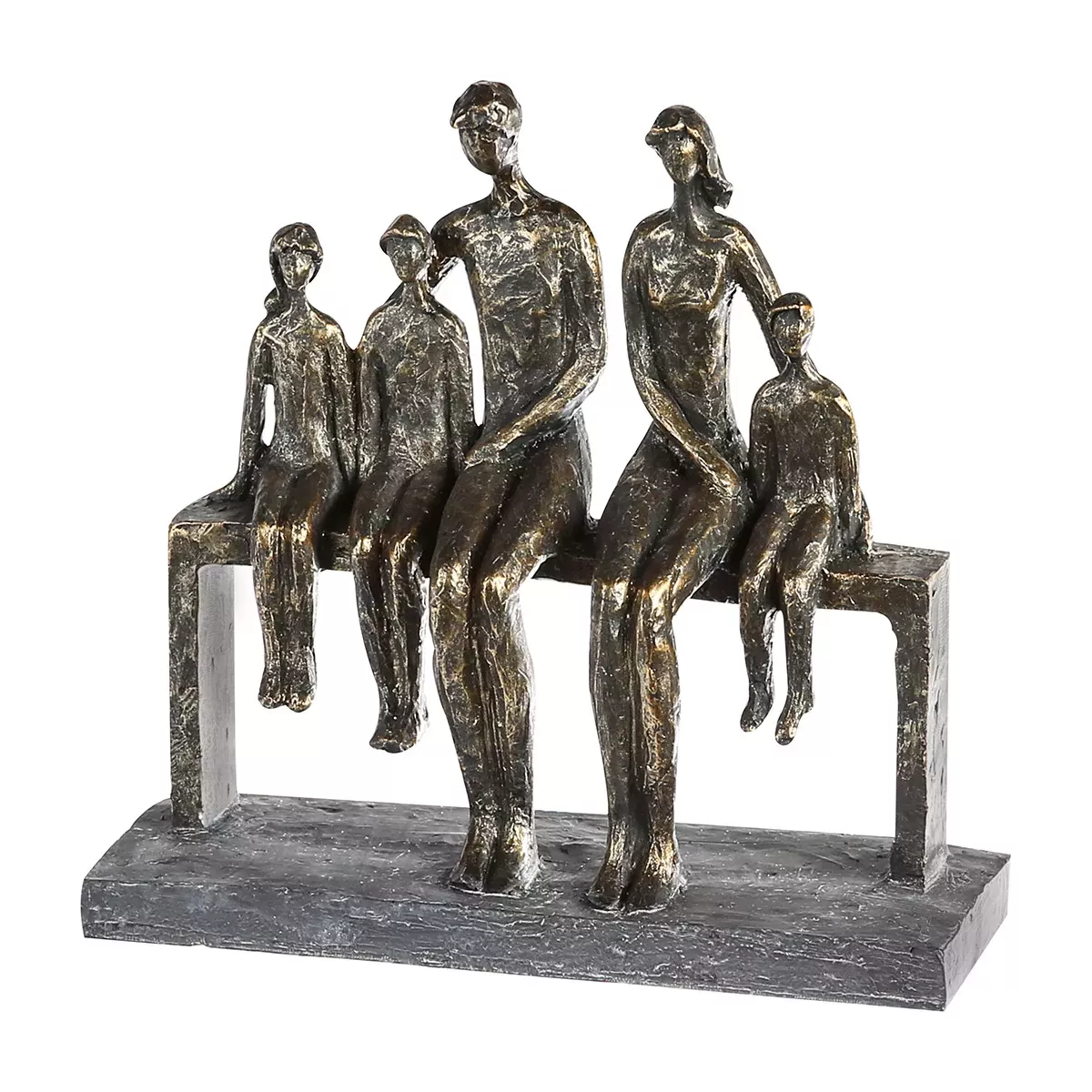 Sculpture Famille sur un banc