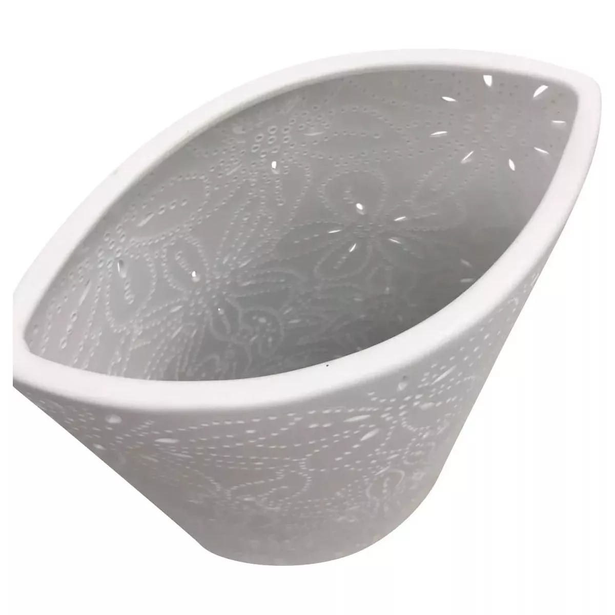 Lampe Porcelaine Fleur H.28