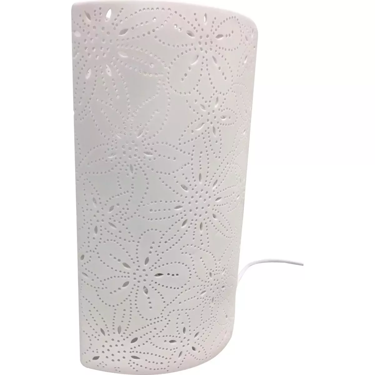 Lampe Porcelaine Fleur H.28