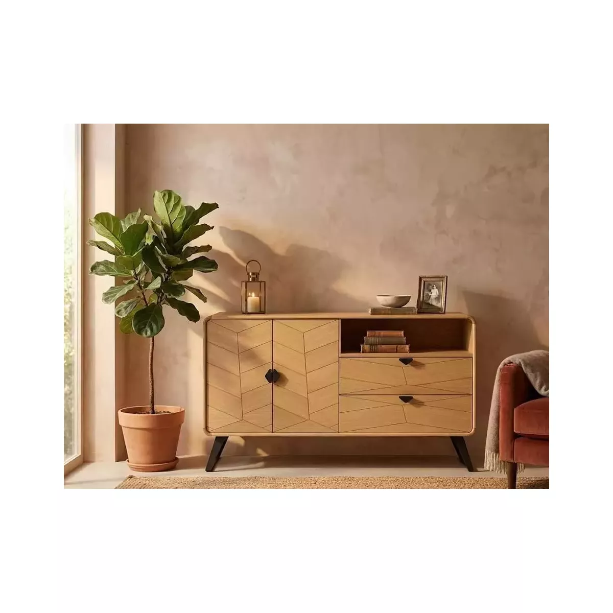 Bahut Tokyo 2 Portes 2 Tiroir 160cm
