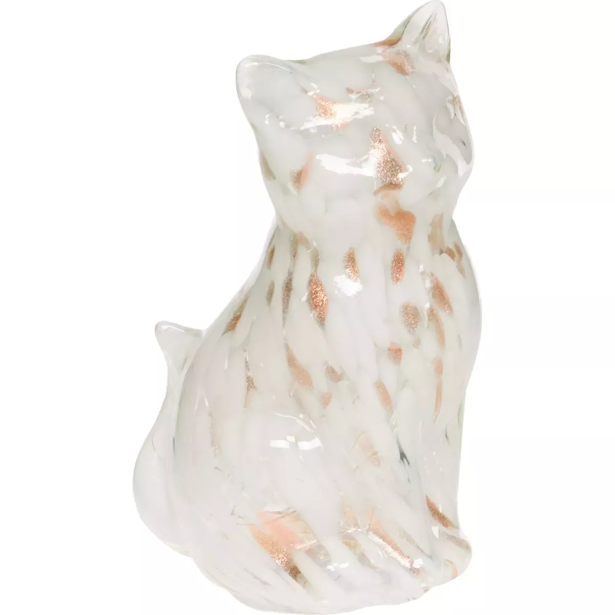 Lampe Led Chat Blanc et Or H.22cm
