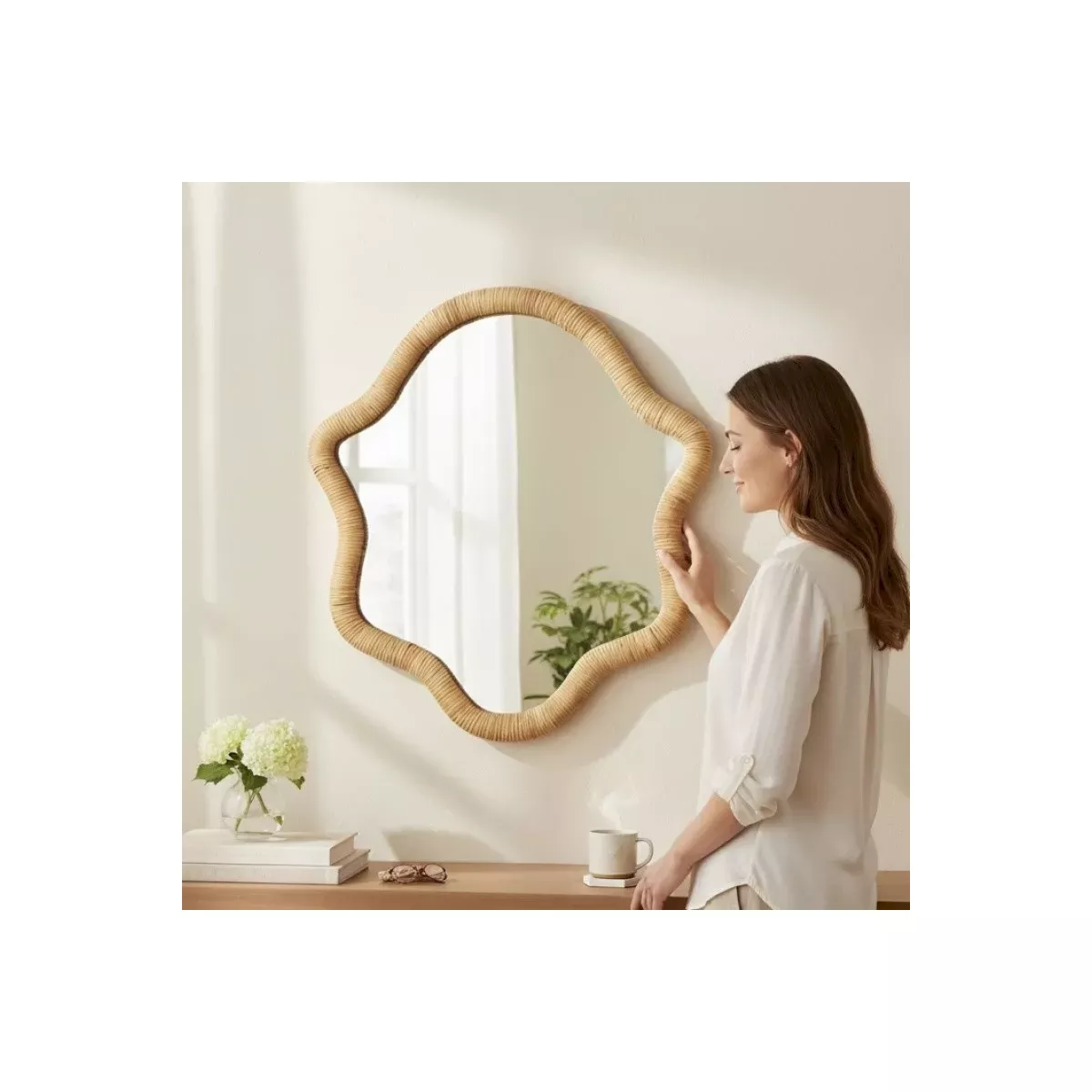 Miroir Shelly Rotin 60x65