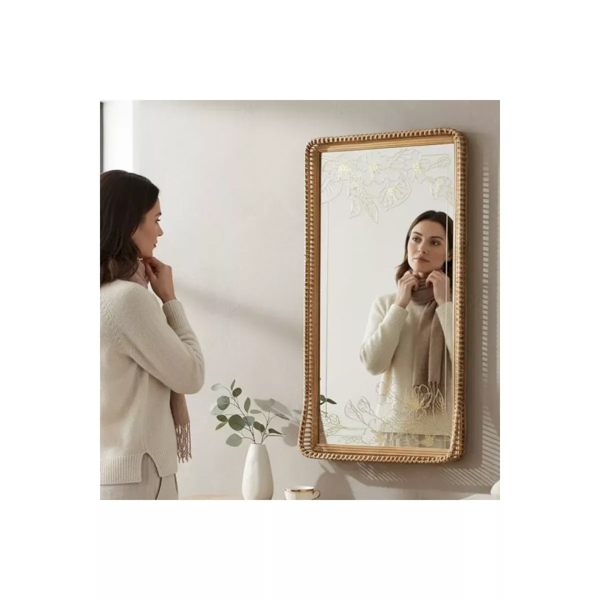 Miroir Shelly Rotin 52x100