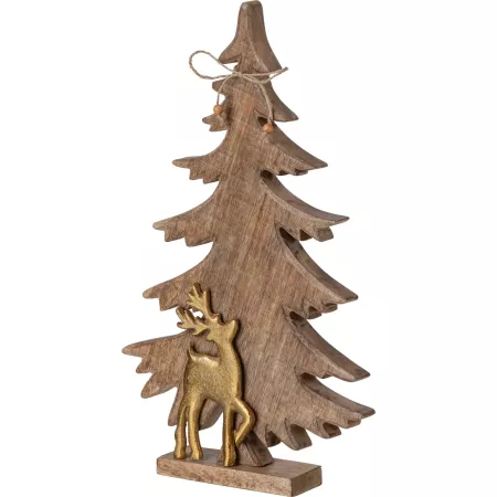 Sapin en manguier et renne doré