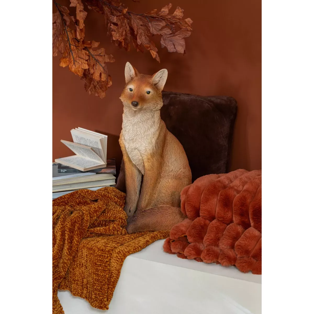 Statue Renard Assis H55
