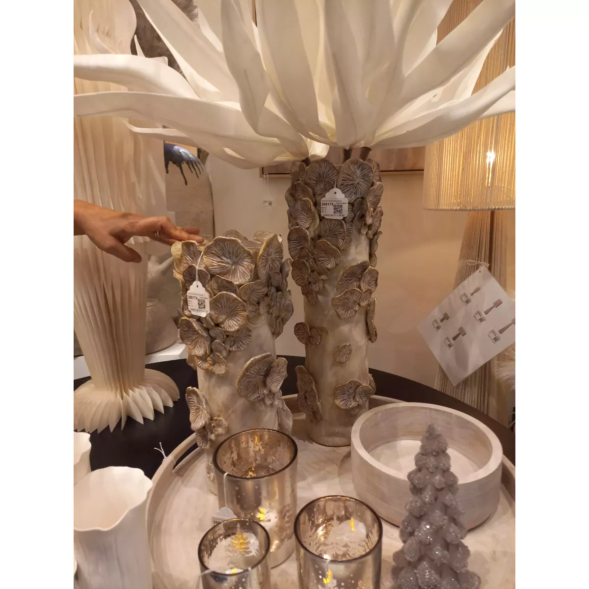 Vase Natalia Champignon Beige h37 cm