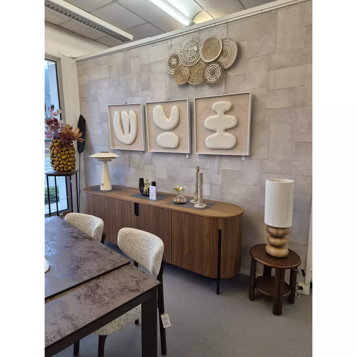 Set de 3Tableaux Tuftés Blanc 180x60