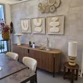 Set de 3Tableaux Tuftés Blanc 180x60