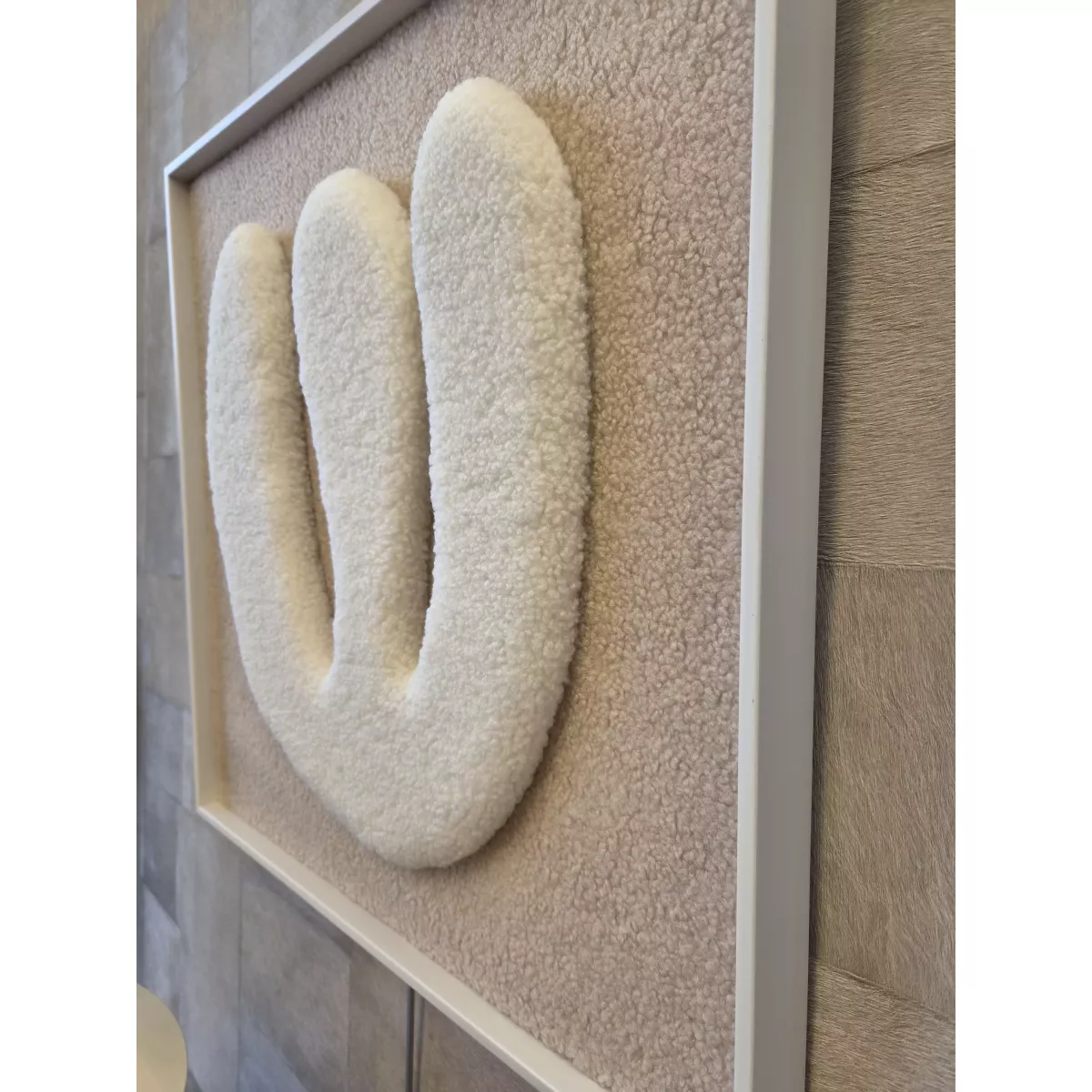 Set de 3Tableaux Tuftés Blanc 180x60