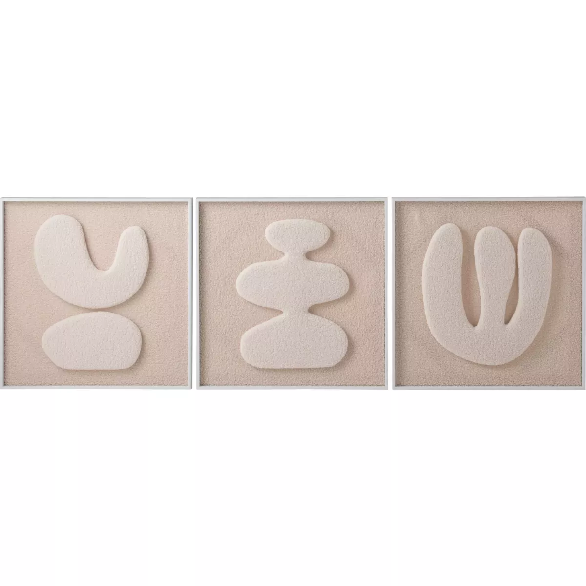 Set de 3Tableaux Tuftés Blanc 180x60