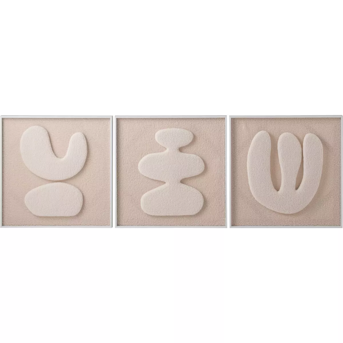 Set de 3Tableaux Tuftés Blanc 180x60
