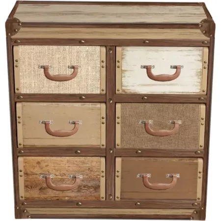Meuble Valise 6 tiroirs naturels