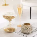 Sablier Paillettes Dorées H.18